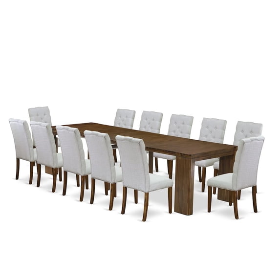 Luxe by East West Furniture 13 Pieces Extendable Dining Set Includes a Rectangle Kitchen Table