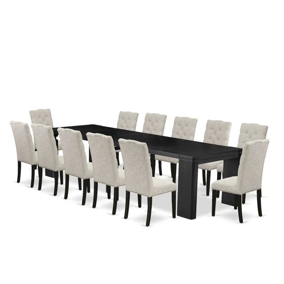 Luxe by East West Furniture 13-piece Modern Dining Room Table Set a Rectangular Kitchen Table