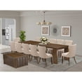 thumbnail image 1 of East West Furniture Xtenczar 14-Piece Extendable Dining Set in Walnut Finish, 1 of 10