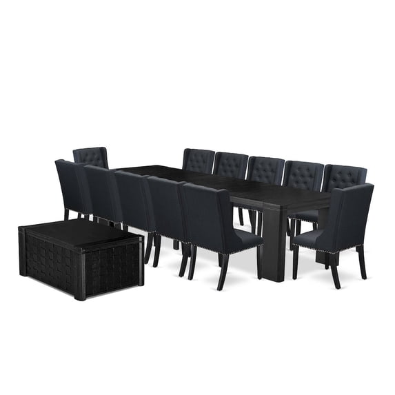 Luxe by East West Furniture 14-piece Dining Room Table Set a Rectangular Dining Table with a coffee Table