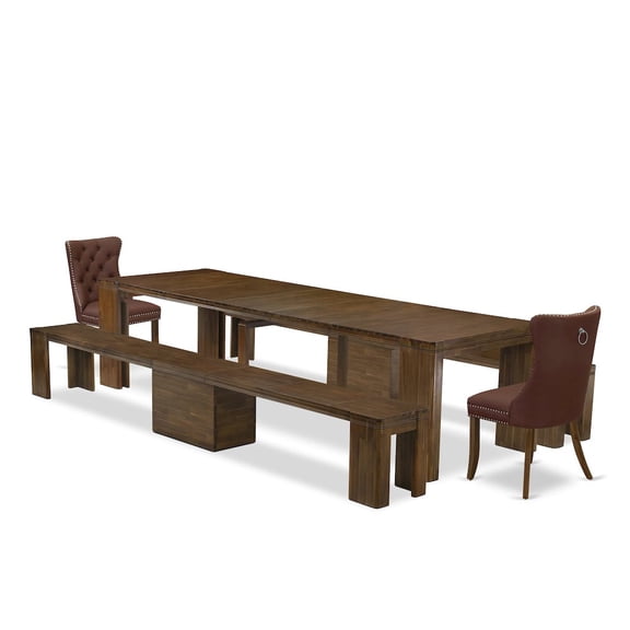 Luxe by East West Furniture 5 Pieces Extendable Dining Set Includes a Rectangle Kitchen Table