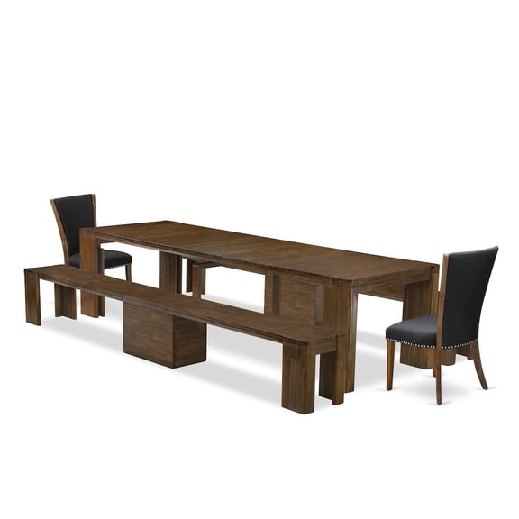 Luxe by East West Furniture 5 Pieces Extendable Dining Set Includes a Rectangle Kitchen Table