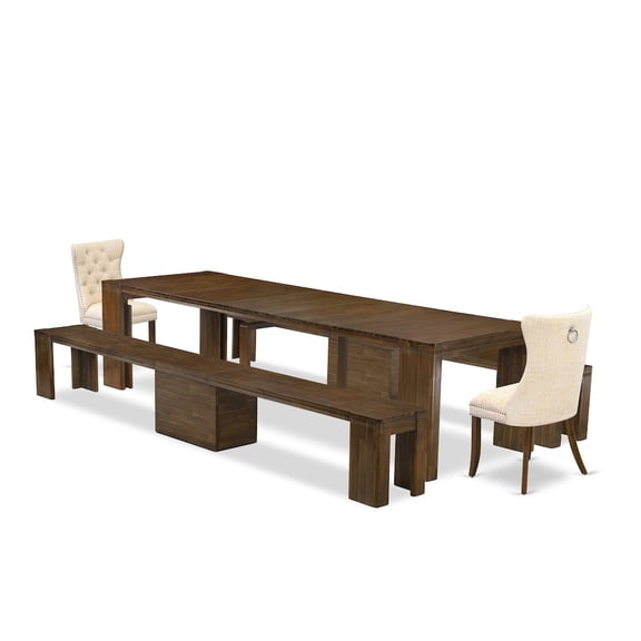 Luxe by East West Furniture 5 Pieces Extendable Dining Set Includes a Rectangle Kitchen Table