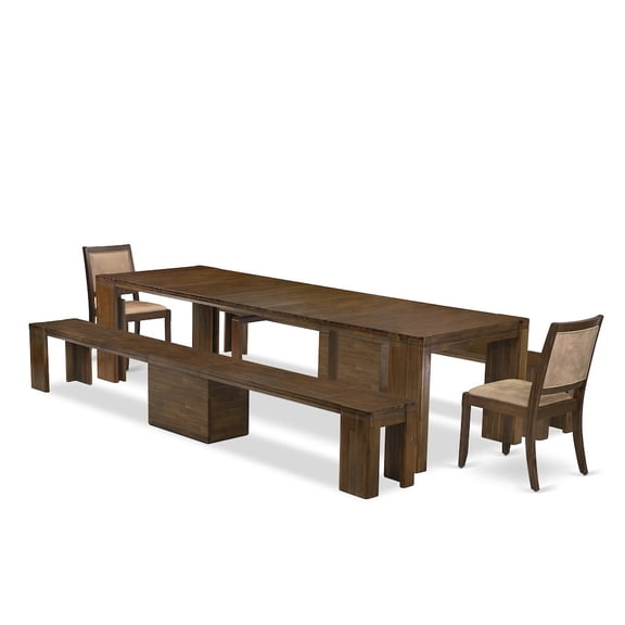 Luxe by East West Furniture 5 Pieces Extendable Dining Set Includes a Rectangle Kitchen Table