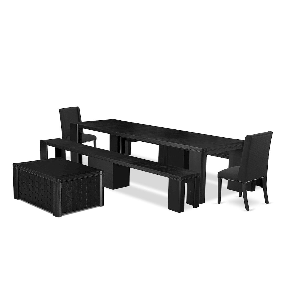 Luxe by East West Furniture 6piece Dining Room Table Set a Rectangular