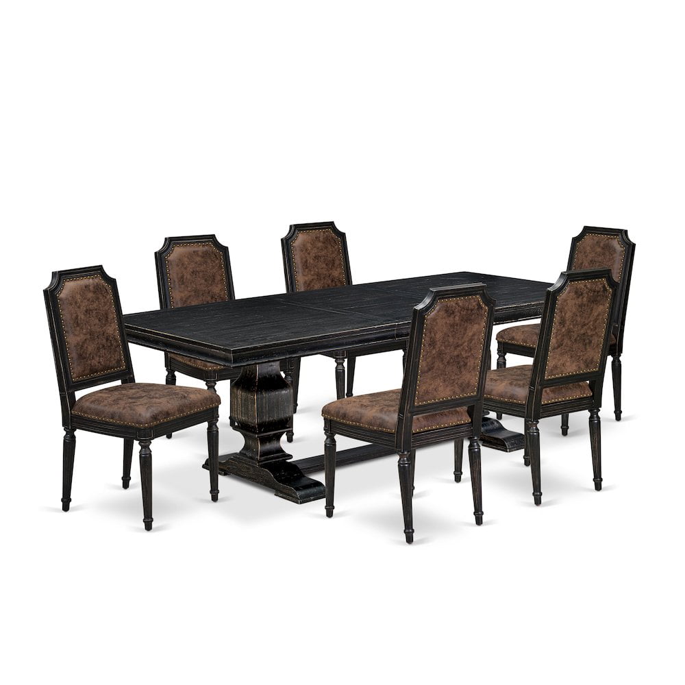 Luxe by East West Furniture 7 piece Kitchen Table Set includes a Dining ...