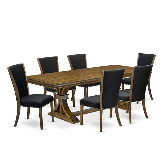 Luxe by East West Furniture 7 piece Modern Dining Table Set a Kitchen Table and 6 Dining room Chairs