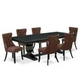thumbnail image 1 of Luxe by East West Furniture 7 piece dining table set a dinner table and 6 Faux Leather dining chairs, 1 of 7