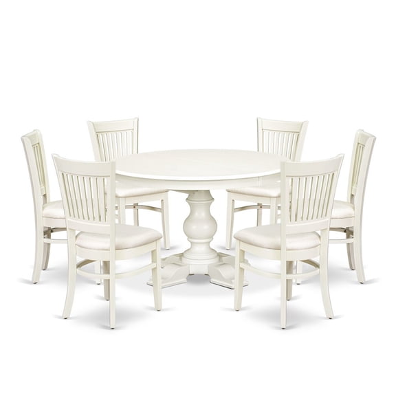 Luxe by East West Furniture 9-Piece Modern Dining Set, Linen White