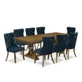 thumbnail image 1 of Luxe by East West Furniture 9 Pieces Dining Table Set a Rectangle Table and 8 Dining Chairs, Antique Walnut, 1 of 7