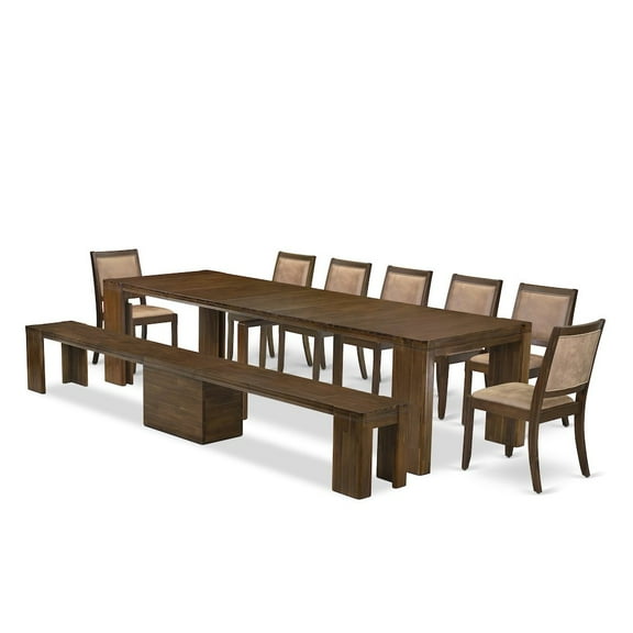 Luxe by East West Furniture 9 Pieces Extendable Dining Set Includes a Rectangle Kitchen Table
