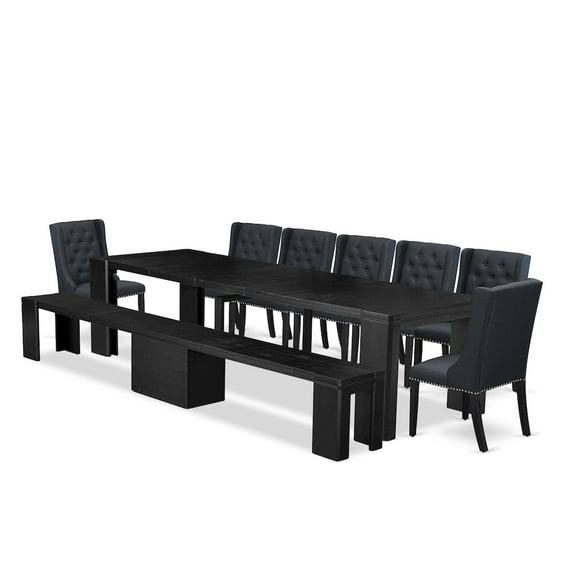 Luxe by East West Furniture 9-piece Dining Room Table Set a Rectangular Dining Table