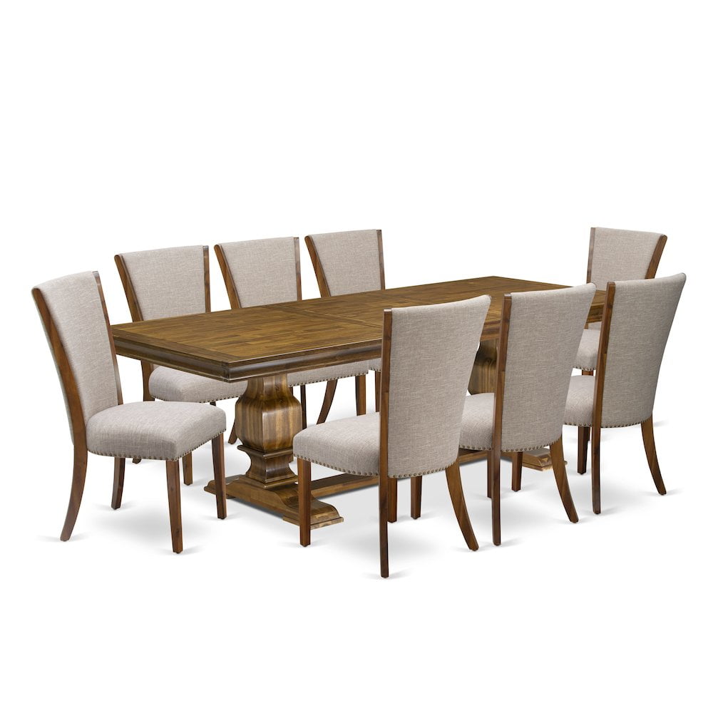 Luxe by East West Furniture 9 piece Dining Table Set of a Kitchen Table ...