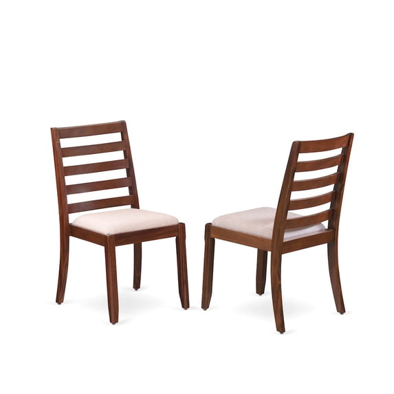 Luxe by East West Furniture Dining Room Chair with Light Tan Linen Fabric and upholstered back