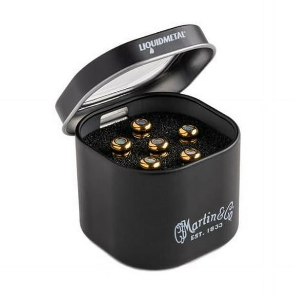 Martin 18APP14 Luxe Liquidmetal Bridge Pins - Gold with Pearl Inlay