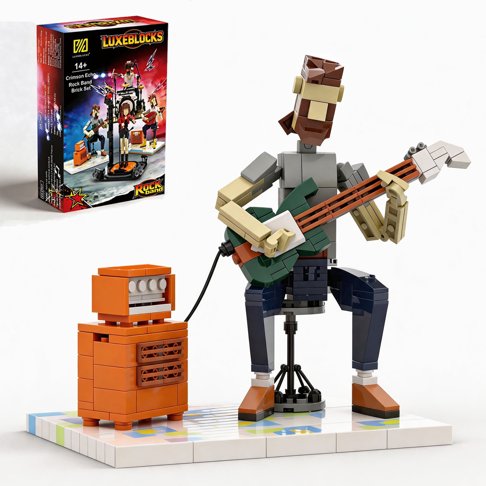 LuxeBlocks Rock Guitarist Building Set Model with Soulful Performance ...