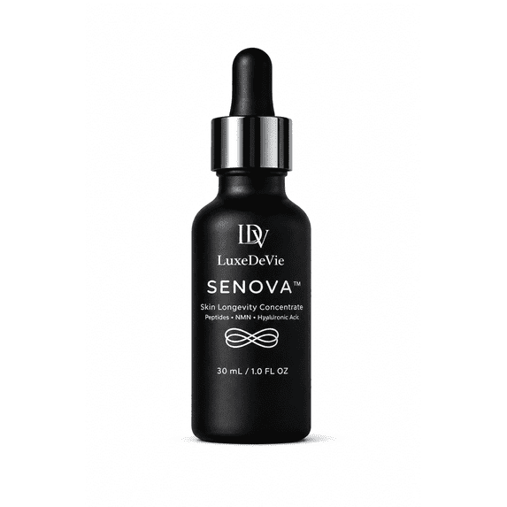 LuxeDeVie Senova Peptide & Hyaluronic Acid Facial Serum, Hydrating Formula, 1 oz