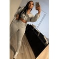 thumbnail image 1 of LuxeFit Athleisure Top and Pants Set (M, Grey), 1 of 10
