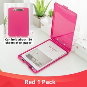 LuxeLiving A4 Transparent File Box, Plastic Multifunctional Storage with Compartments, Secure Lid Handle for Documents, Suitable for Office Home Organization