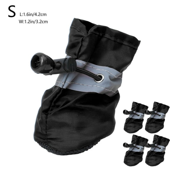 LuxeLiving Dog Shoes, Small Dogs 4PC Waterproof Booties, Paw Protector Non-Slip, Reflective Straps, Adjustable, Fleece Lined, All Weather Use