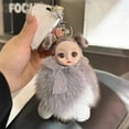 thumbnail image 1 of LuxeLiving Exquisite Cute Doll Keychain, Furry Toy Backpack Pendant, Multifunctional Car Key Decoration, Soft Plush Accessory for Bags, 1 of 8
