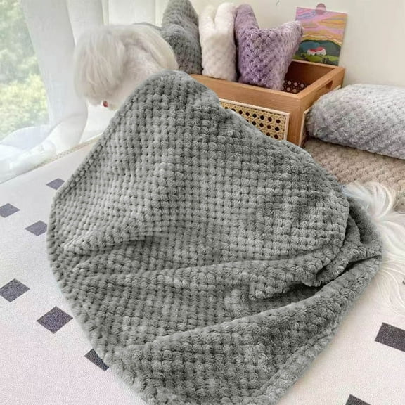 LuxeLiving Flannel Blanket 28x40in, Solid Color All Season Throw, Multipurpose Anti-Shedding Gift, Hypoallergenic Pet Friendly Machine Washable