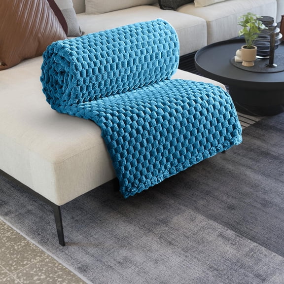 LuxeLiving Flannel Blanket 51x59in, All Season Multifunctional Throw, Anti-Shedding Cozy Gift for Home & Travel, Pet Friendly Machine Washable