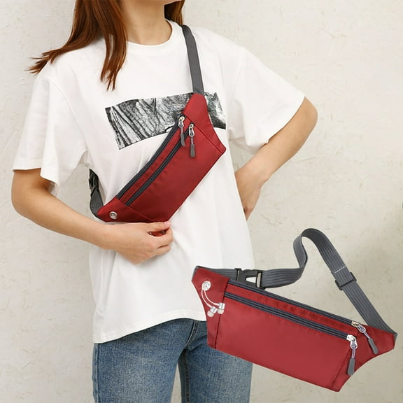 LuxeLiving Unisex Nylon Waterproof Fanny Pack, 3 Zipper Pockets & Adjustable Strap, Multipurpose Waist Bag for Travel Cycling Running Outdoor