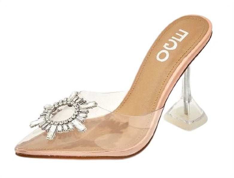 Nude perspex mules sale