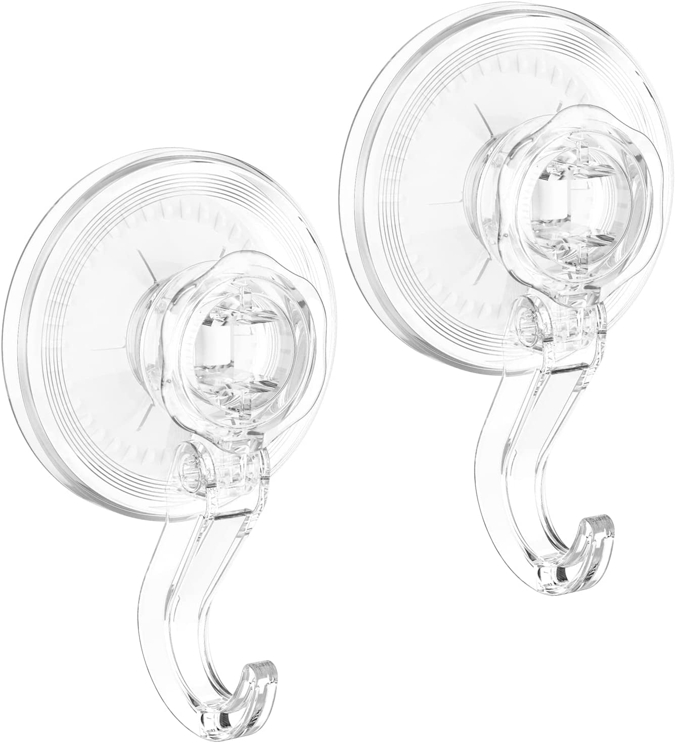 Luxear Suction Cup Hooks, Large Clear Christmas Wreath Hanger 11LB