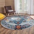 thumbnail image 1 of Luxee Designs Alexandria Bordered Pattern 7x7 Round Area Rug for Living Room Indoor Boho Rugs - Gray/Gold, 1 of 7