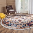 thumbnail image 1 of Luxee Designs Alexandria Bordered Pattern 7x7 Round Area Rug for Living Room Indoor Boho Rugs - Ivory, 1 of 8