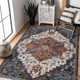 thumbnail image 1 of Luxee Designs Alexandria Collection 2x3 Area Rug, Medallion Rugs for Doorstep, Hallway, Entryway, Kitchen, Office, Pet Friendly, Low Pile, High Traffic Area, Stain Resistance - Gray/Red, 1 of 8