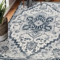 thumbnail image 1 of Luxee Designs Alexandria Collection 2x3 Area Rug, Medallion Rugs for Doorstep, Hallway, Entryway, Kitchen, Office, Pet Friendly, Low Pile, High Traffic Area, Stain Resistance - Deep Blue, 1 of 10