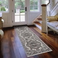 thumbnail image 1 of Luxee Designs Alexandria Collection 2x6 Runner Rug, Medallion Rugs for Laundry Room, Entryway, Bathroom, Kitchen, Pet Friendly, Low Pile, High Traffic Area, Stain Resistance - Ivory/Stone Gray, 1 of 8