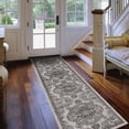 thumbnail image 1 of Luxee Designs Alexandria Collection 3x10 Runner Rug, Medallion Rugs for Laundry Room, Entryway, Bathroom, Kitchen, Pet Friendly, Low Pile, High Traffic Area, Stain Resistance - Ivory/Stone Gray, 1 of 10