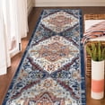 thumbnail image 1 of Luxee Designs Alexandria Collection 3x10 Runner Rug, Medallion Rugs for Laundry Room, Entryway, Bathroom, Kitchen, Pet Friendly, Low Pile, High Traffic Area, Stain Resistance - Gray/Red, 1 of 10