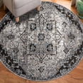 thumbnail image 1 of Luxee Designs Alexandria Collection – 7x7 ft – Round Medallion Area Rug – Bordered, High-Traffic, Pet-Friendly, Stain Resistance – Ivory Gray, 1 of 8