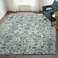 thumbnail image 1 of Luxee Designs Alexandria Collection – 5×7 ft – Vintage Medallion Area Rug – Bordered, High-Traffic, Pet-Friendly, Stain Resistance – Light Blue-Gray, 1 of 7