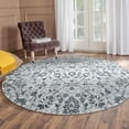 thumbnail image 1 of Luxee Designs Alexandria Collection Ivey Light Blue Floral Round Rug 6'7"x6'7", 1 of 6