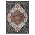 thumbnail image 1 of Luxee Designs Alexandria Collection Medallion Pattern Round Area Rug 6'7"x6'7", Round Low Pile High Traffic Runner Rugs for Living Room, Kitchen, Bedroom - Gray/Orange, 1 of 4