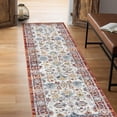 thumbnail image 1 of Luxee Designs Alexandria Collection – 3×10 ft – Boho Vintage Runner Rug – Bordered, High-Traffic, Pet-Friendly, Stain Resistance – Ivory Multi, 1 of 9