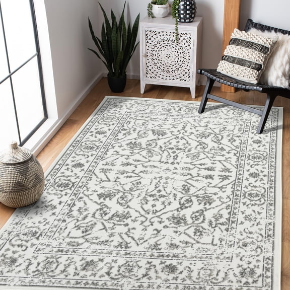 Luxee Designs Alpine Collection – 2×3 ft – Traditional Medallion Area Rug – Power-Loomed, Stain-Resistant, Durable, High-Traffic – Light Gray