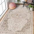 thumbnail image 1 of Luxee Designs Alpine 5x7 Area Rug, Low Pile Stain Resistance Medallion Rugs for Living Room, Dining Room, Bedroom, Kitchen, Office - Light Cream, 1 of 9