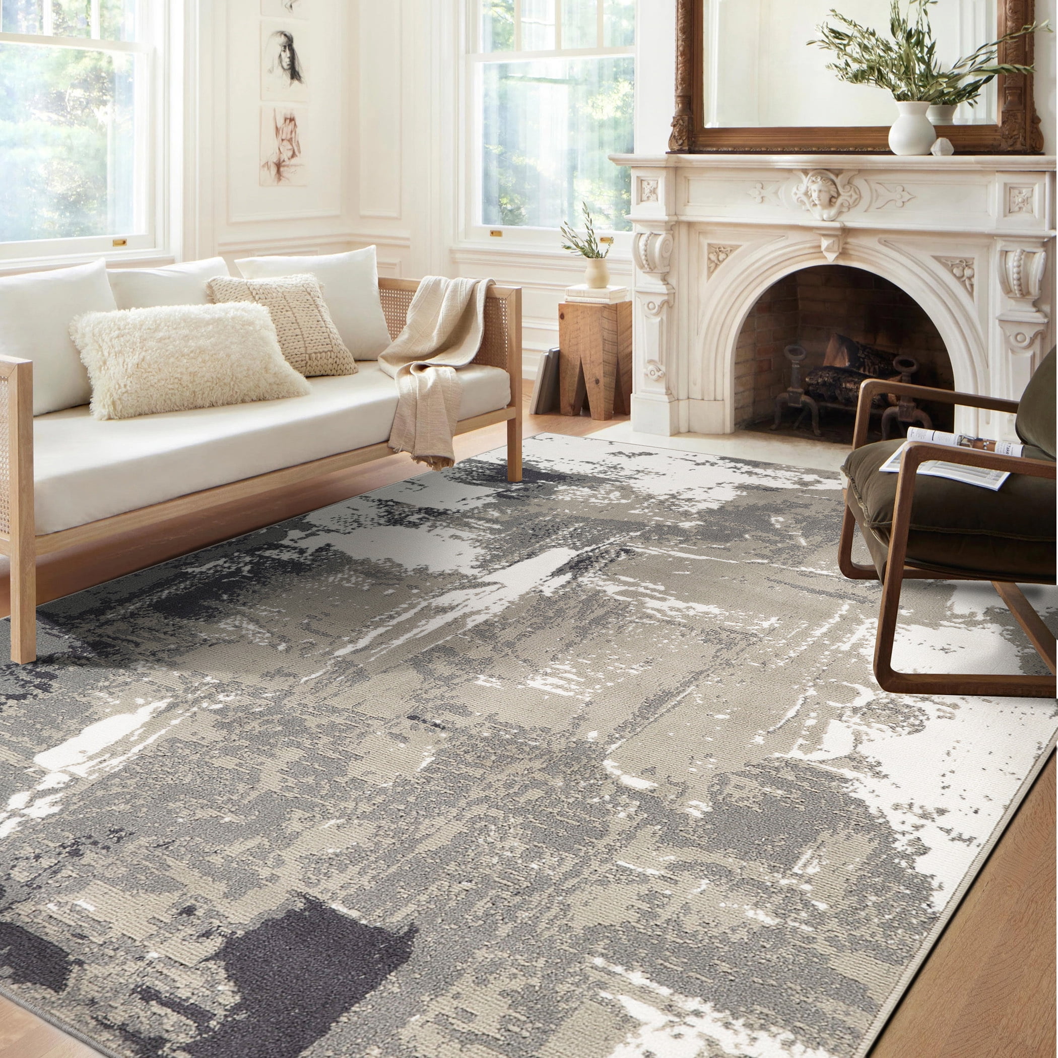 Luxee Designs Alpine Collection – 8×10 ft – Abstract Area Rug – Power ...