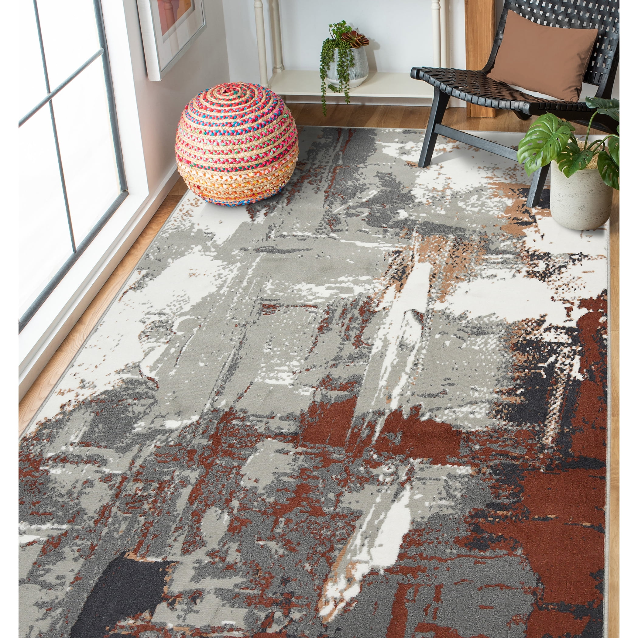 Luxee Designs Alpine Collection – 8×10 ft – Abstract Area Rug – Power ...
