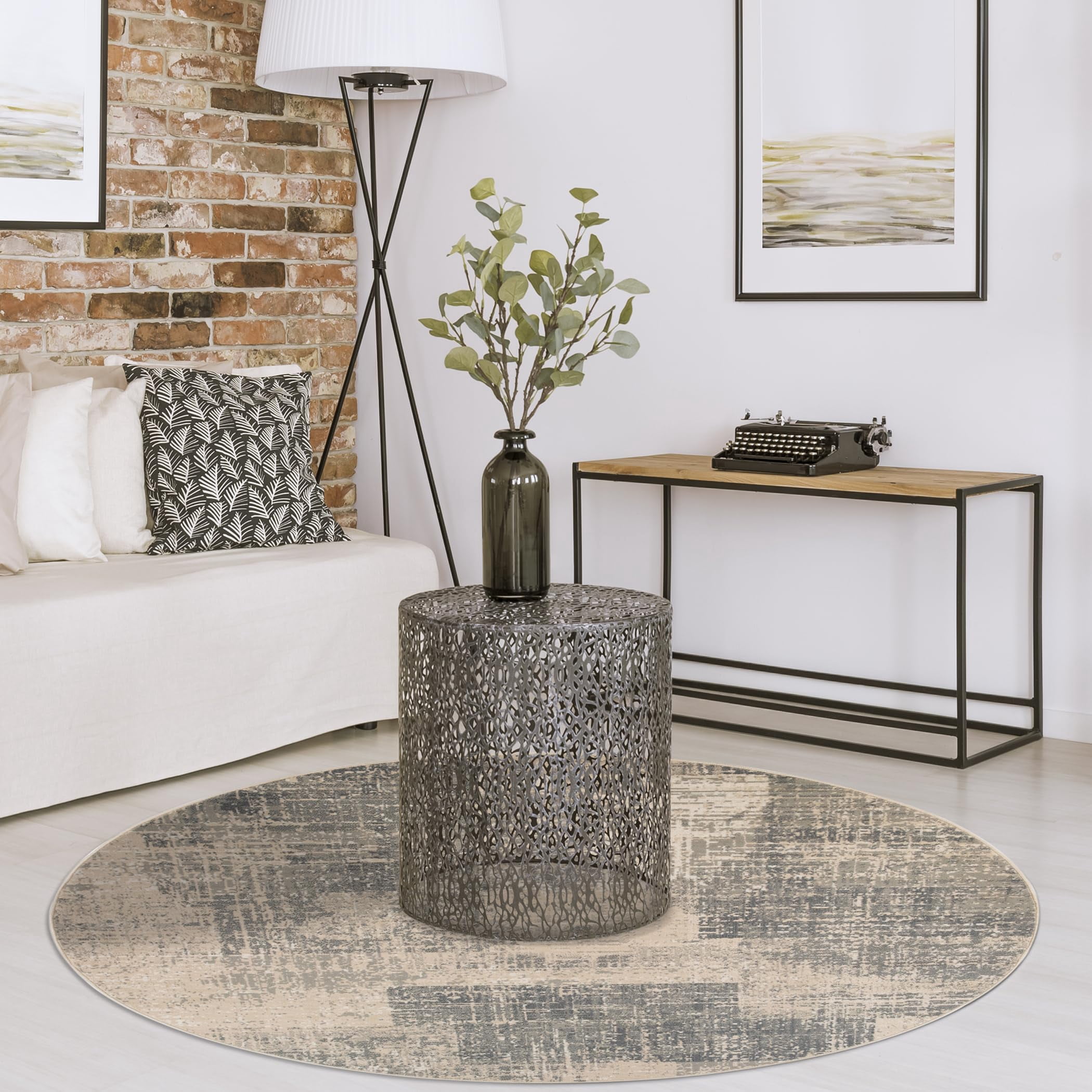 Luxee Designs Alpine Collection – 7×7 ft – Round Abstract Area Rug ...