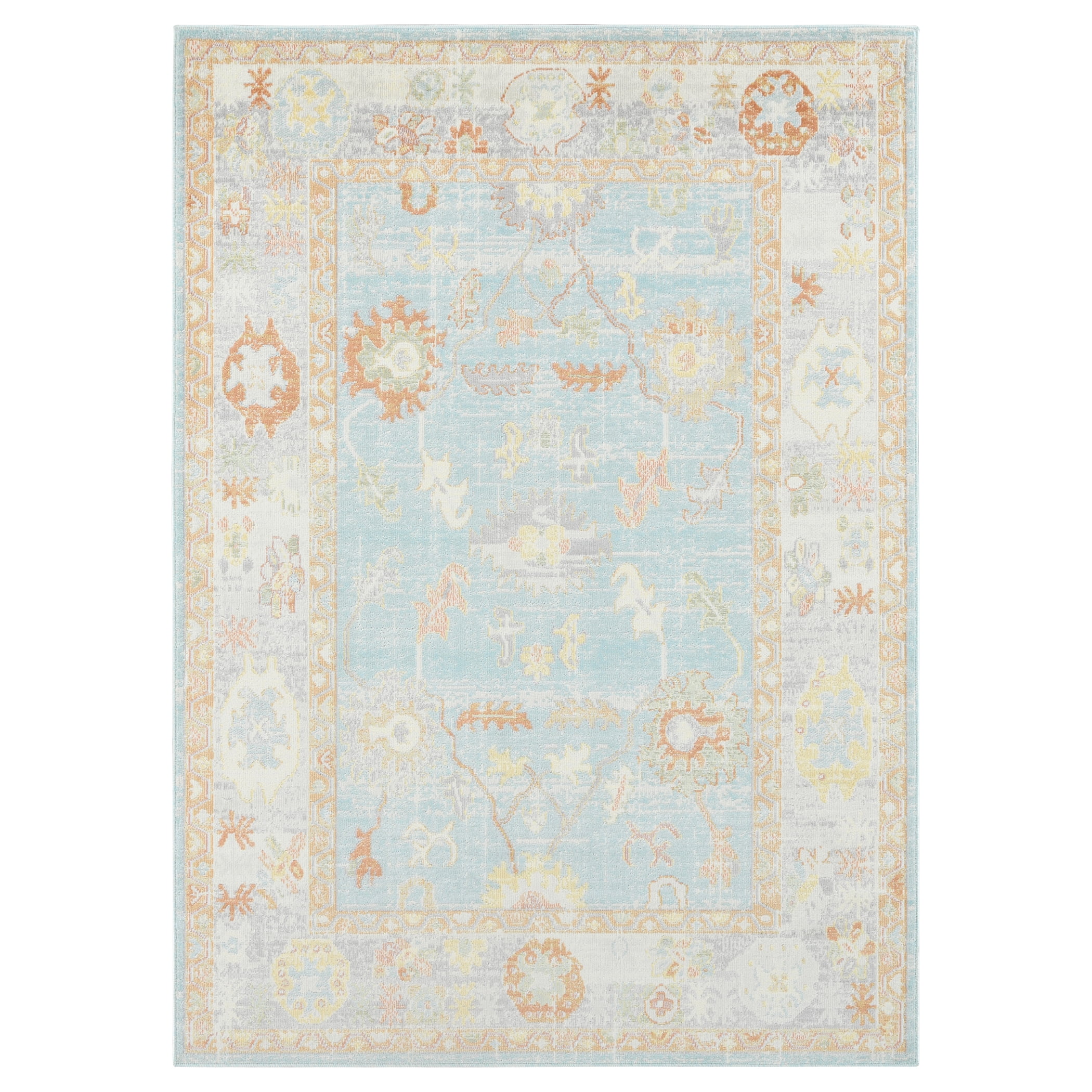 Luxee Designs Bohemian Style Bordered Indoor/Outdoor Area Rug 5x7 for ...