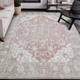 thumbnail image 1 of Luxee Designs Century Collection 8x10 Area Rug, Medallion Rugs for Living Room, Bedroom, Kitchen, Office, Pet Friendly, Ultra Low Pile, High Traffic Area, Stain Resistance - Pink, 1 of 10