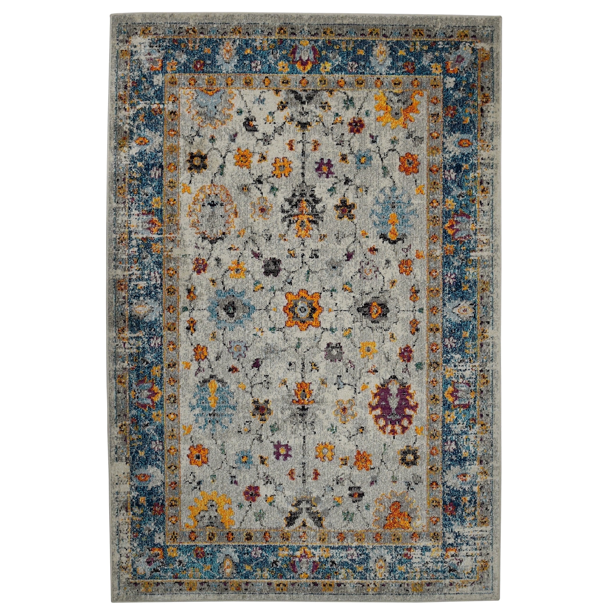 Luxee Designs Montana 3x5 Area Rug, Durable Low - Pile Bordered Pattern ...